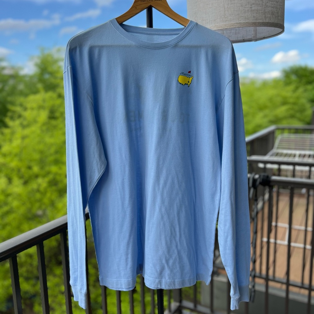 BEAUTIFUL AUTHENTIC MASTERS BABY BLUE LONG SLEEVE T-SHIRT